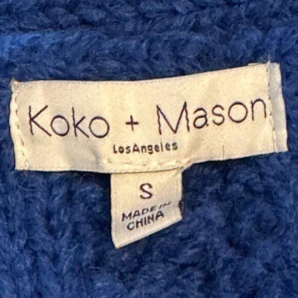 Like new! Koko + Mason Los Angeles Chunky Knit V-Neck Cardigan in Blue S… - Picture 6 of 13